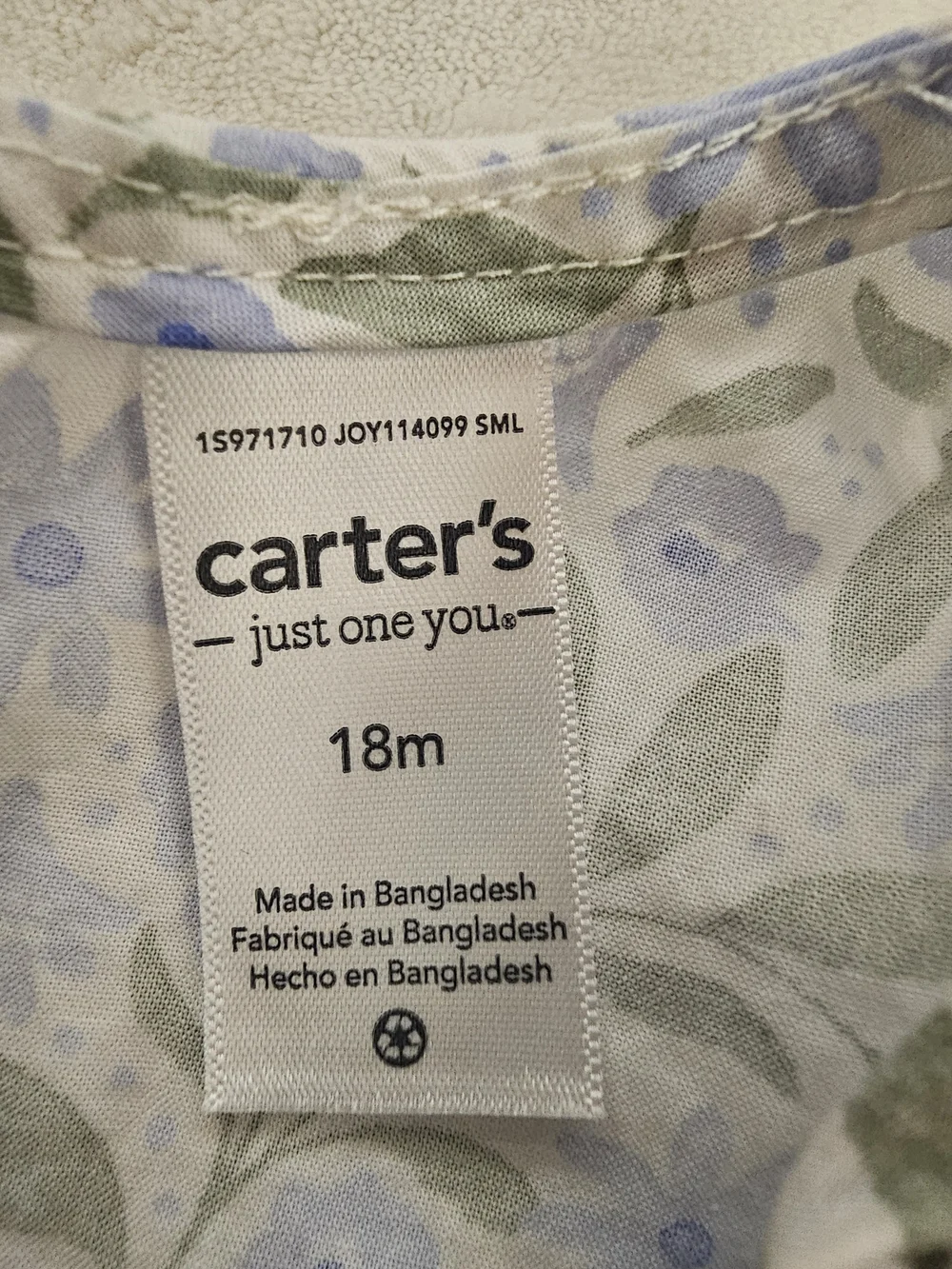Carter's Blue Floral Dress with Matching Hat